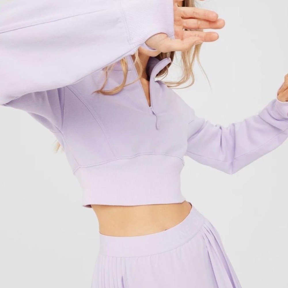 Aerie lavender quarter zip sweatshirt in size S